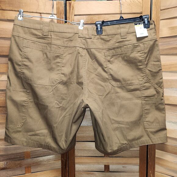 NWT Noble Outfitters Flex Canvas Carpenter Shorts Men 48 Tobacco Brown Cotton - Picture 2 of 7